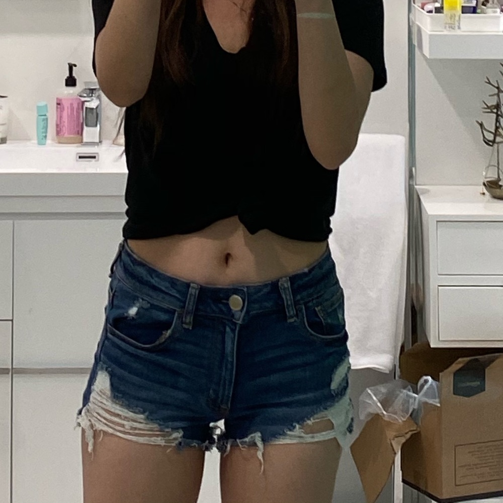 Denim cutoff shorts